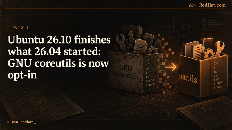 Editorial card: Ubuntu 26.10 finishes what 26.04 started: GNU coreutils is now opt-in
